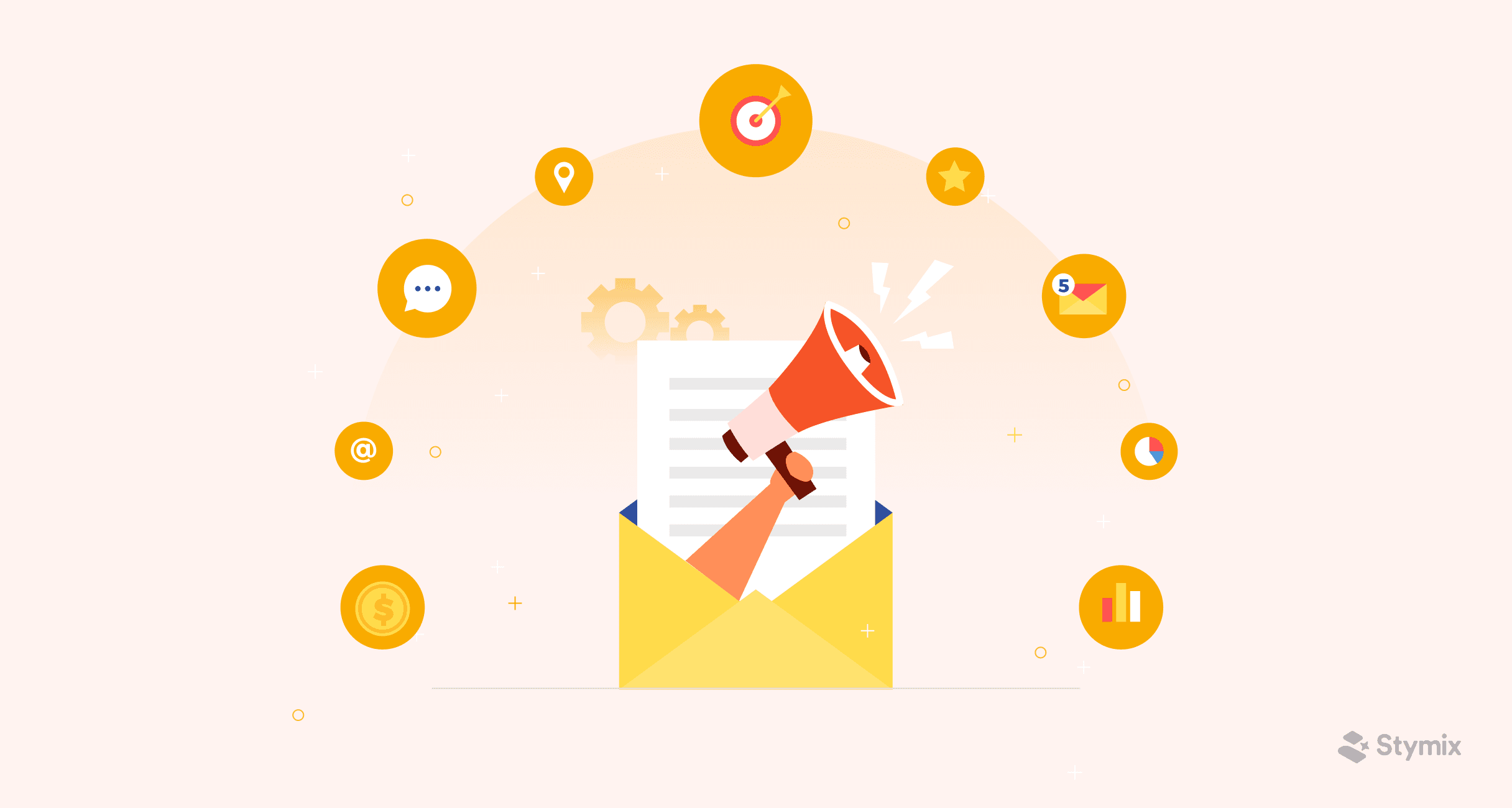 Graphics showing advantages of email marketing